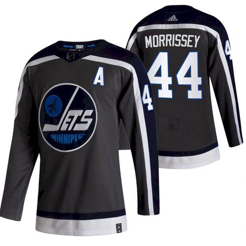 Men Winnipeg Jets 44 Morrissey Black NHL 2021 Reverse Retro jersey